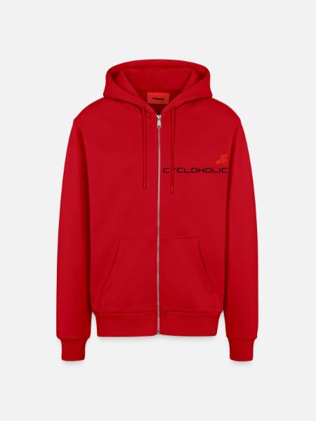 cycloholic - Organic Relaxed Kapuzenjacke Made in EU - Rot