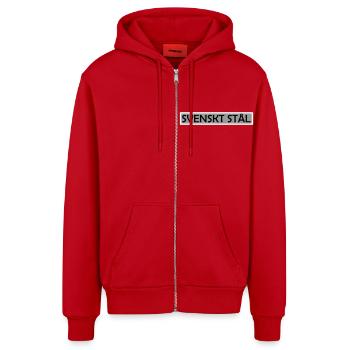 Schwedischer Stahl - Organic Relaxed Kapuzenjacke Made in EU - Rot - Vorne