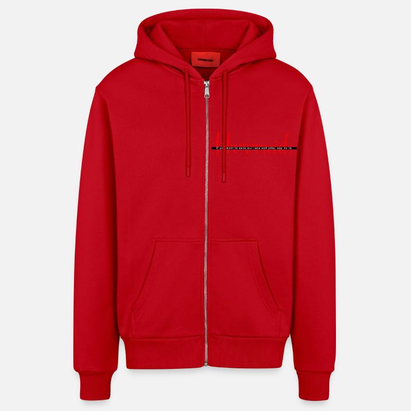 Humanoïde - Veste à capuche bio décontractée fabriquée en UE - rouge