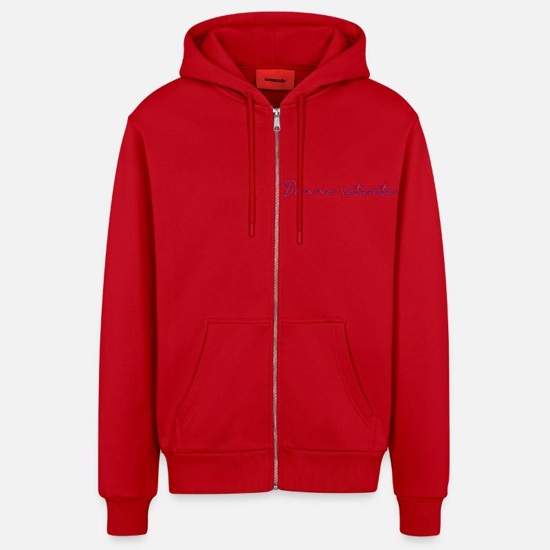 RETRAITE. RETRAITE. RETRAITEE. RETRAITE - Veste à capuche bio décontractée fabriquée en UE - rouge