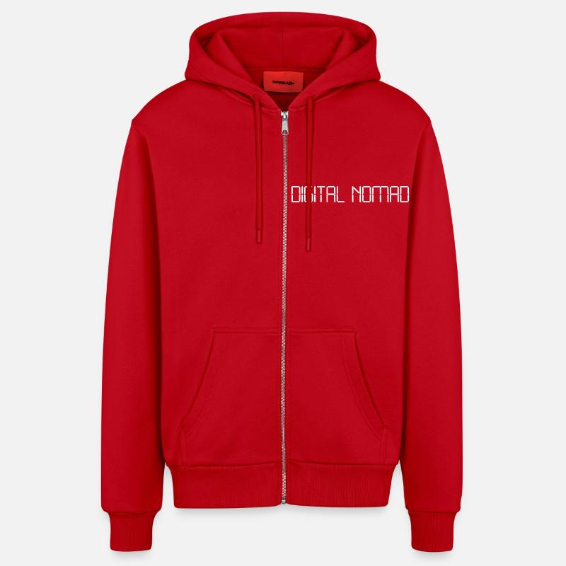 Numérique - Veste à capuche bio décontractée fabriquée en UE - rouge