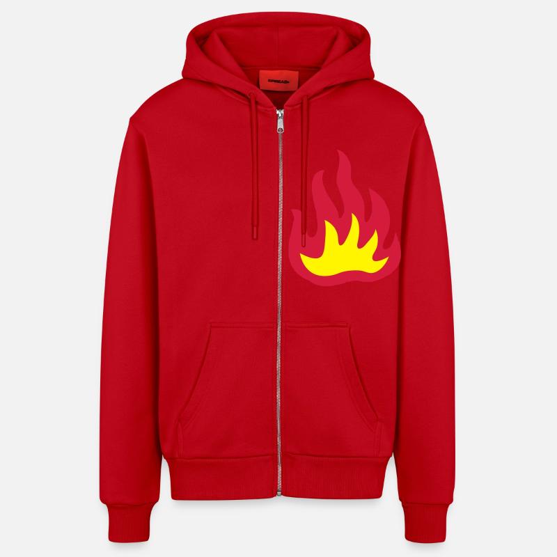 Fire 2 - Veste à capuche bio décontractée fabriquée en UE - rouge