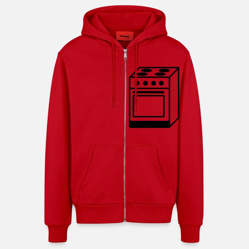 cuisinière - Veste à capuche bio décontractée fabriquée en UE - rouge