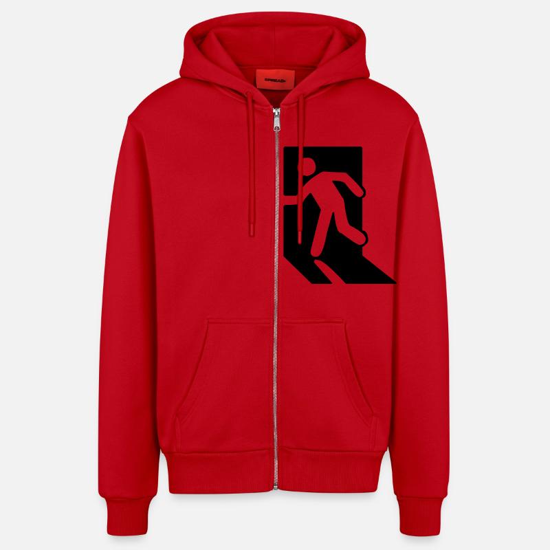 Exit (V) - Organic Relaxed Hooded Jacket Made in EU - red