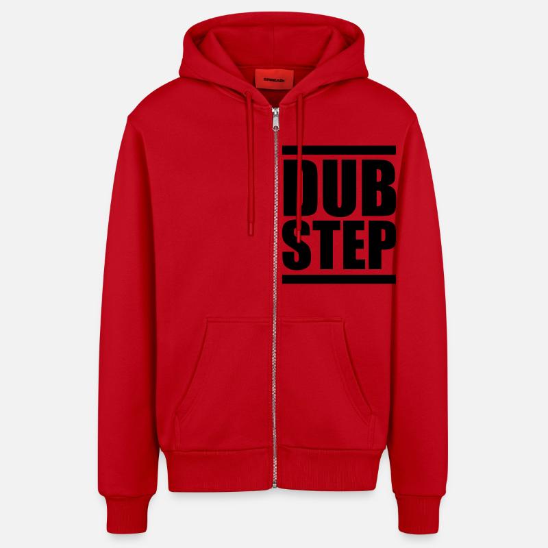 Dubstep - Veste à capuche bio décontractée fabriquée en UE - rouge