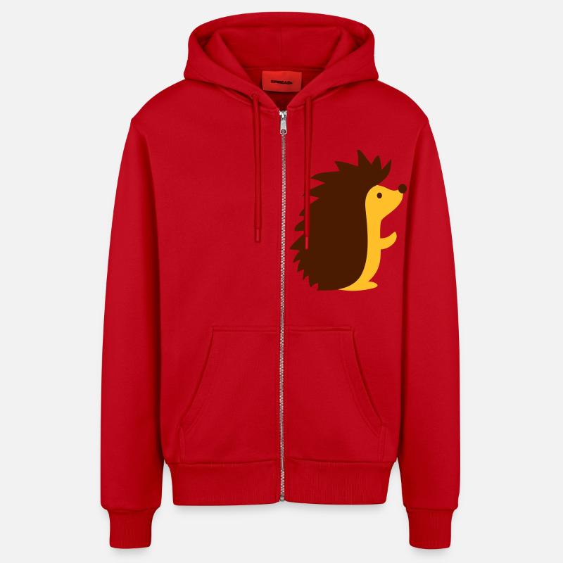 Hérisson - Veste à capuche bio décontractée fabriquée en UE - rouge