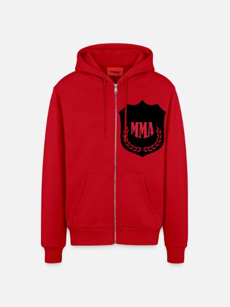 mma_02 - Organic Relaxed Hooded Jacket Made in EU - red