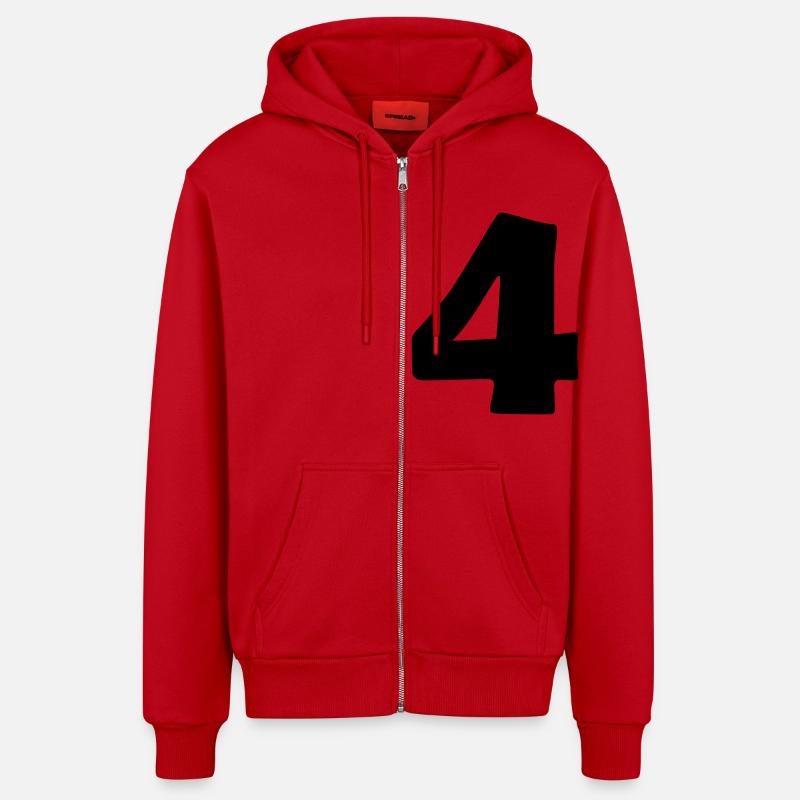 4 - Veste à capuche bio décontractée fabriquée en UE - rouge