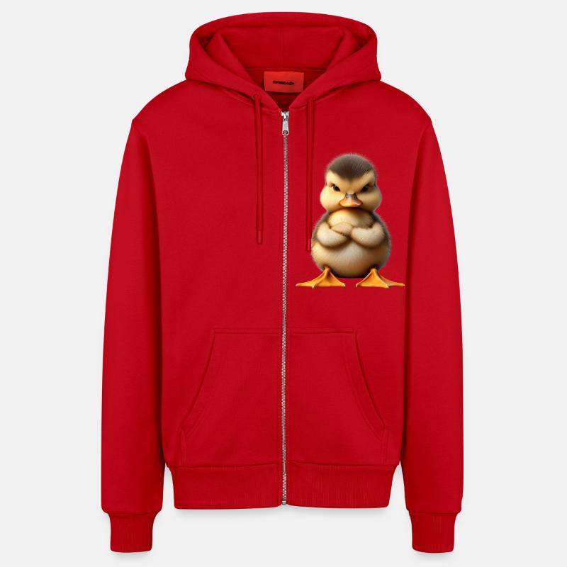 poussin grim 2 - Veste à capuche bio décontractée fabriquée en UE - rouge