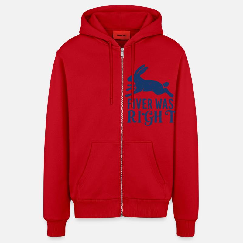 FIVER AVAIT RAISON - Veste à capuche bio décontractée fabriquée en UE - rouge