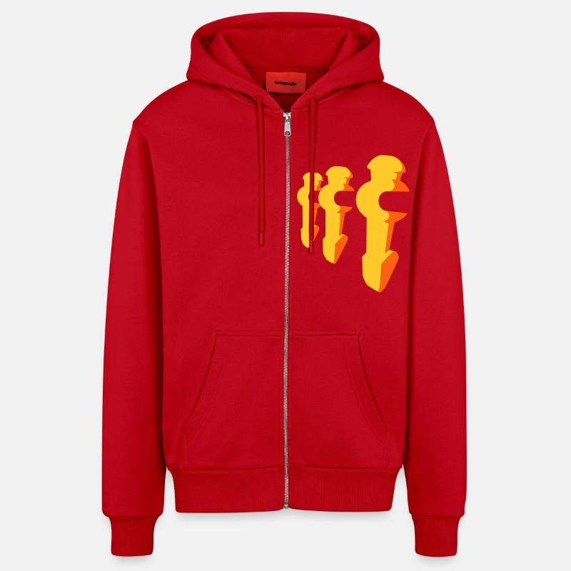 Kickerfiguren - Kickershirt - Organic Relaxed Kapuzenjacke Made in EU - Rot