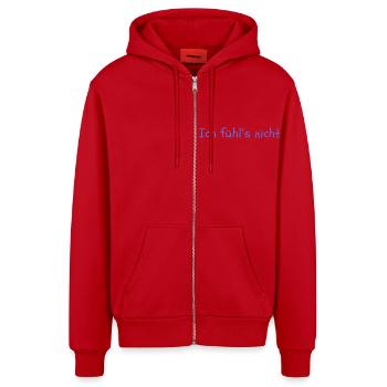Ich fühls nicht - Organic Relaxed Kapuzenjacke Made in EU - Rot - Vorne