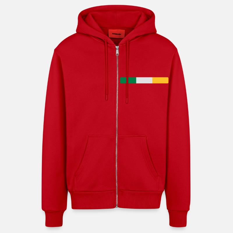 Irlande - Veste à capuche bio décontractée fabriquée en UE - rouge