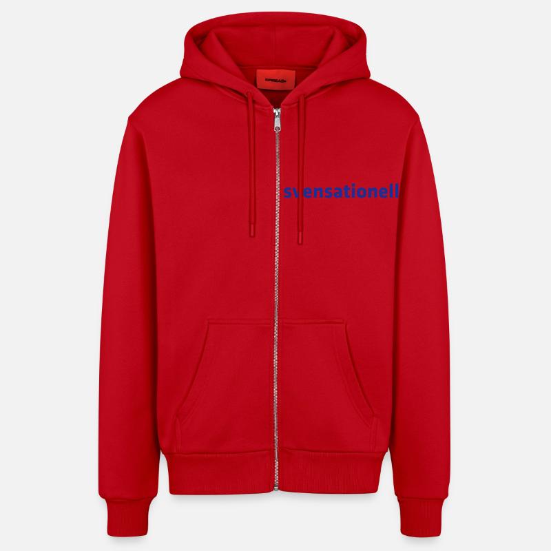 svensationell - Veste à capuche bio décontractée fabriquée en UE - rouge