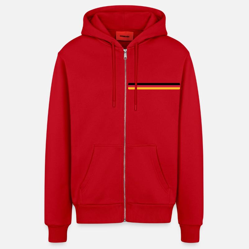Deutschland - Organic Relaxed Hooded Jacket Made in EU - red