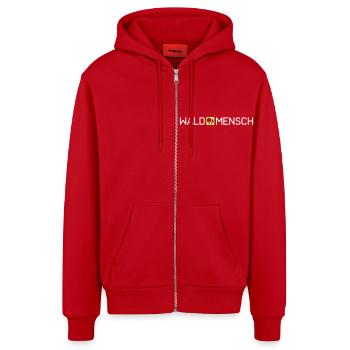 Waldmensch | Wald Bäume Waldbaden Natur Naturliebe - Organic Relaxed Kapuzenjacke Made in EU - Rot - Vorne