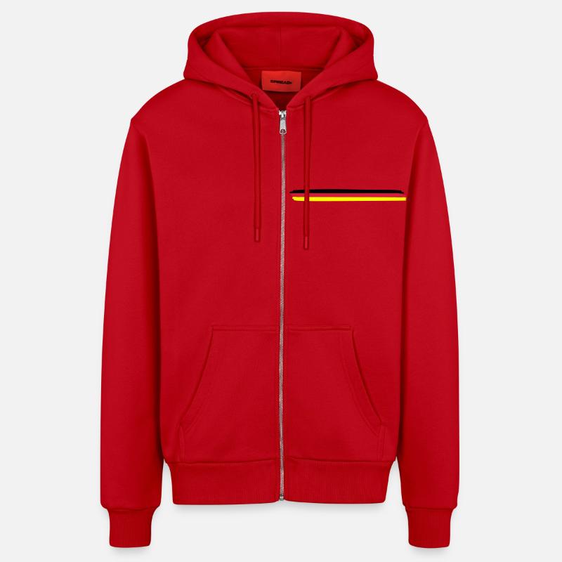 germany_3__f3 - Organic Relaxed Kapuzenjacke Made in EU - Rot