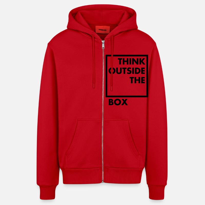 Think outside the box - Organic Relaxed Kapuzenjacke Made in EU - Rot
