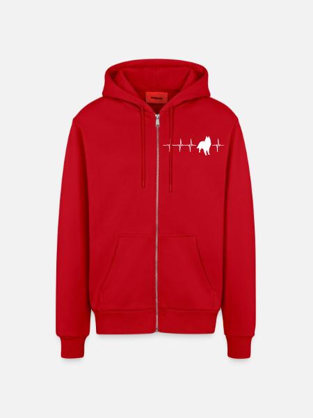 Funny Groenendaeler Gift Idea - Organic Relaxed Hooded Jacket Made in EU - red
