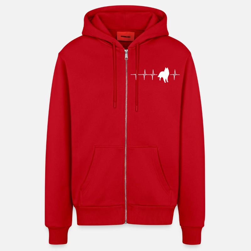 Funny Groenendaeler Gift Idea - Organic Relaxed Hooded Jacket Made in EU - red