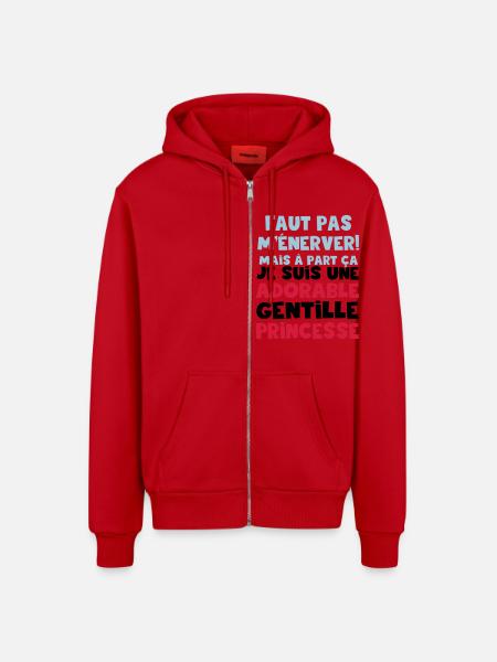 une adorable gentille princesse - Veste à capuche bio décontractée fabriquée en UE - rouge