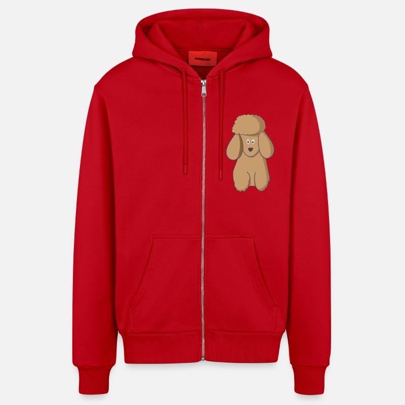 Pudel - Veste à capuche bio décontractée fabriquée en UE - rouge