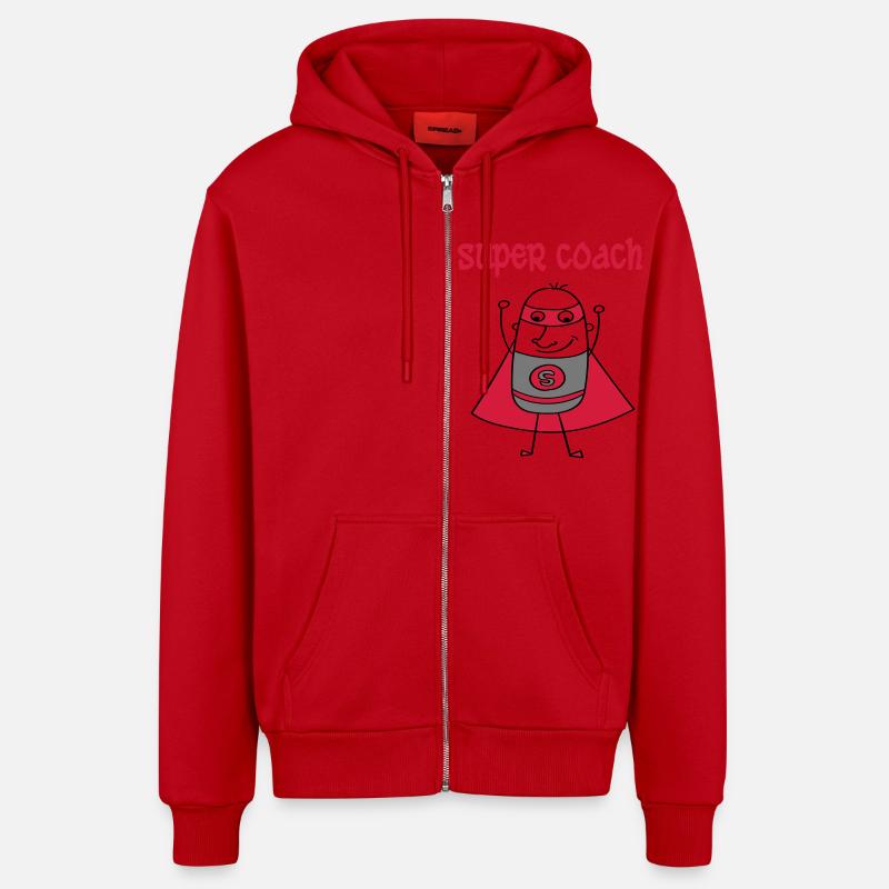 Super coach - Veste à capuche bio décontractée fabriquée en UE - rouge
