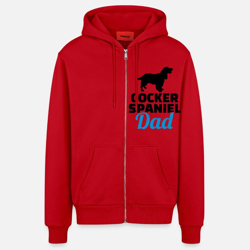 Cocker Spaniel - Veste à capuche bio décontractée fabriquée en UE - rouge