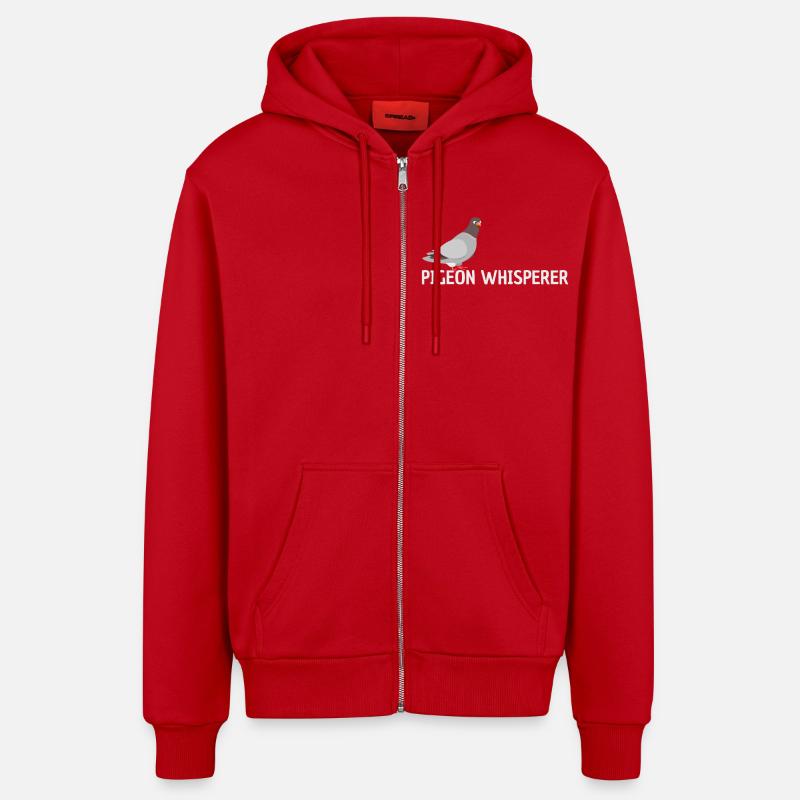Tauben Flüsterer - Organic Relaxed Kapuzenjacke Made in EU - Rot
