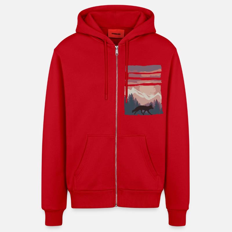 Fuchs Waldtier Geschenk - Organic Relaxed Kapuzenjacke Made in EU - Rot