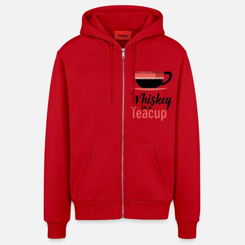 Whisky tasse à thé alcool - Veste à capuche bio décontractée fabriquée en UE - rouge