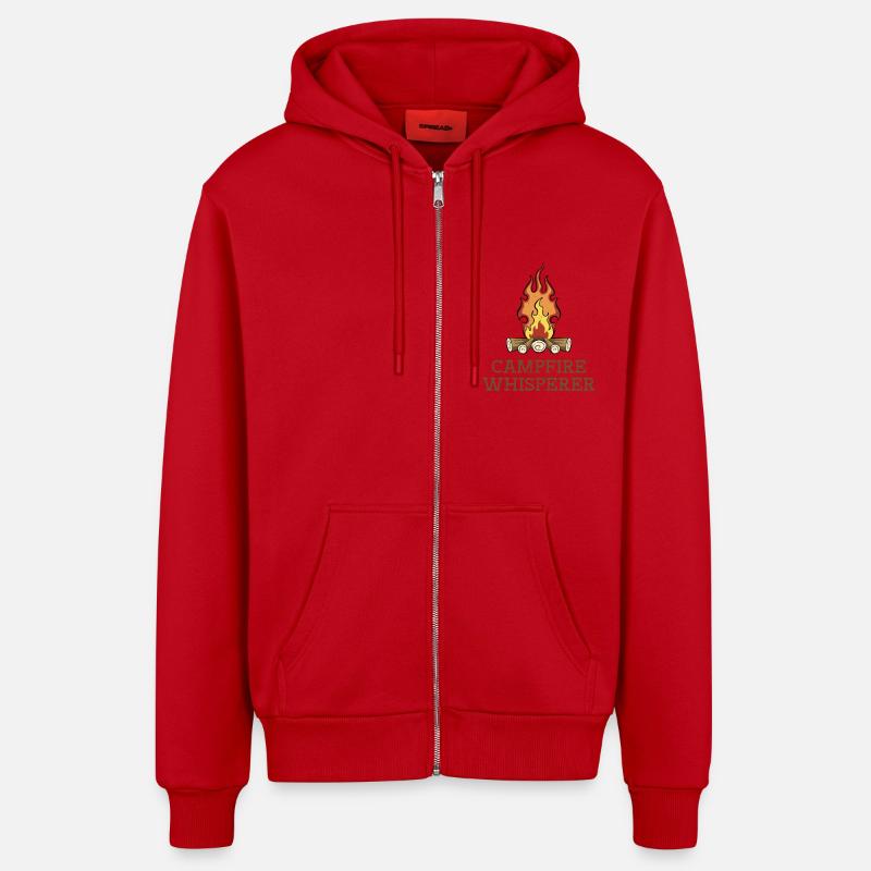 Campfire Whisperer - Organic Relaxed Kapuzenjacke Made in EU - Rot
