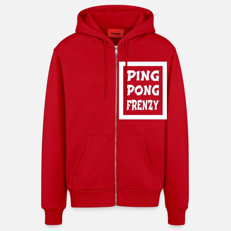 Joke Table Tennis Techniques - Veste à capuche bio décontractée fabriquée en UE - rouge