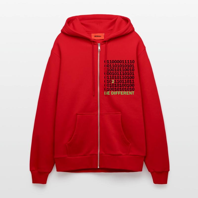 Cadeau Be Different Binary Code Nerd Veste à capuche bio décontractée fabriquée en UE