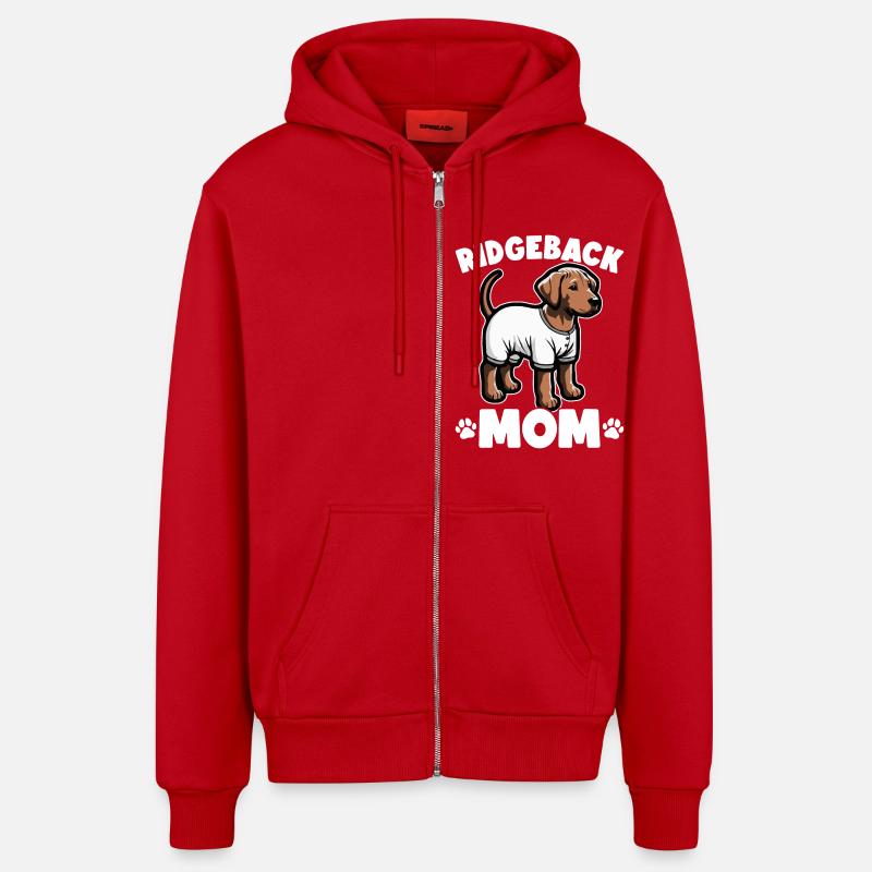 Rhodesian Ridgeback Dog Rhodesian Ridgebacks - Organic Relaxed Hooded Jacket Made in EU - red