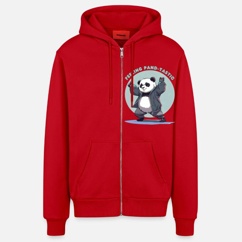Feeling Pand- dastic - Organic Relaxed Kapuzenjacke Made in EU - Rot