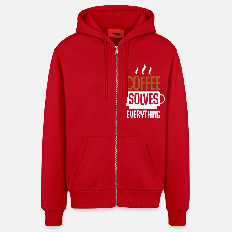 Coffee Solves Everything - Organic Relaxed Kapuzenjacke Made in EU - Rot