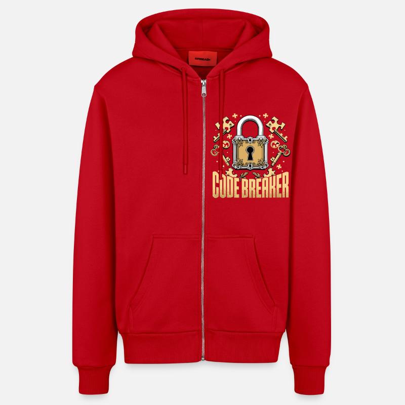 Escape Room Code Breaker - Organic Relaxed Kapuzenjacke Made in EU - Rot