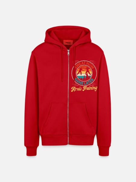 Escrima Arnis Martial Arts - Organic Relaxed Hooded Jacket Made in EU - red