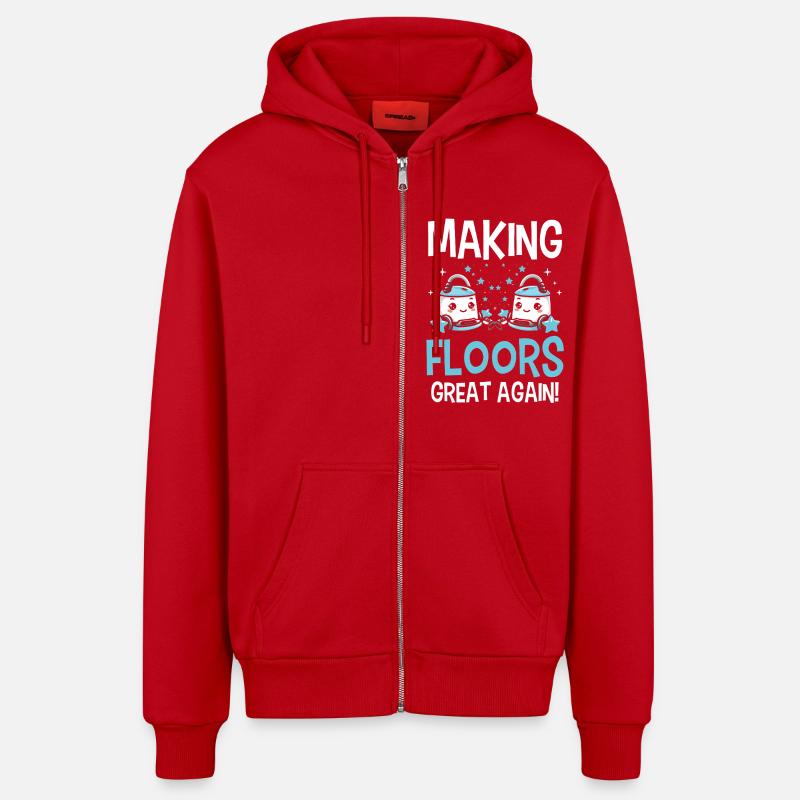 Nettoyant Lover Cleaner - Veste à capuche bio décontractée fabriquée en UE - rouge