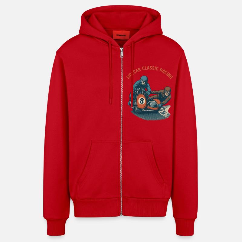 Sidecar Classic Racing - Veste à capuche bio décontractée fabriquée en UE - rouge