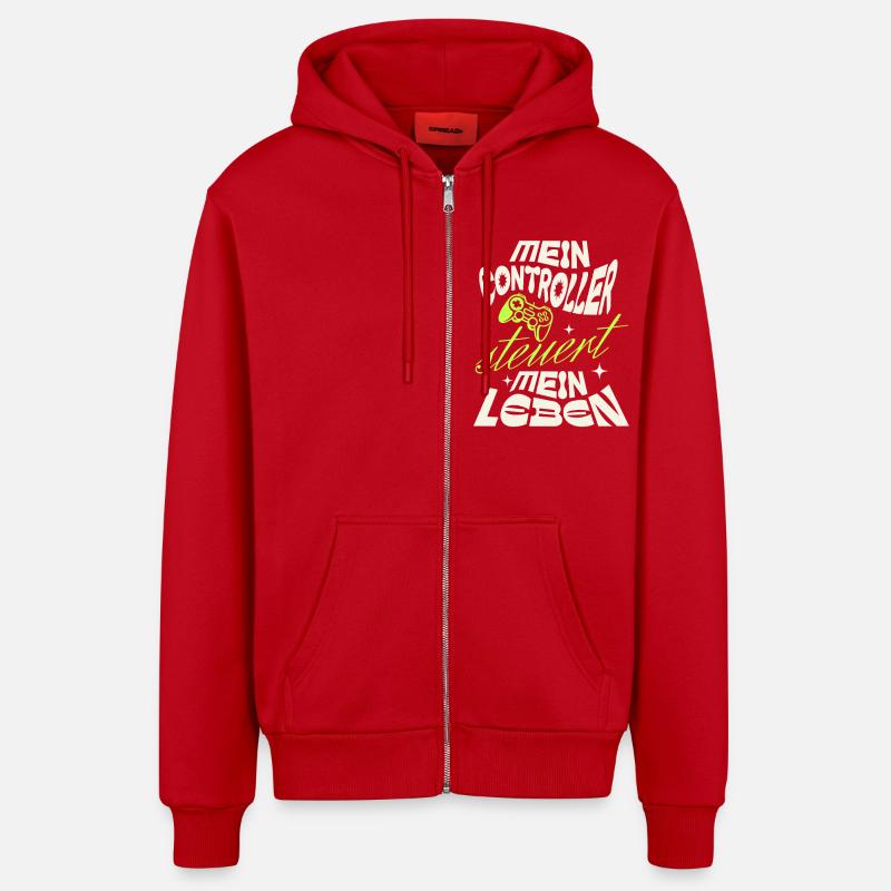 Mein Controller steuert mein Leben - Organic Relaxed Kapuzenjacke Made in EU - Rot