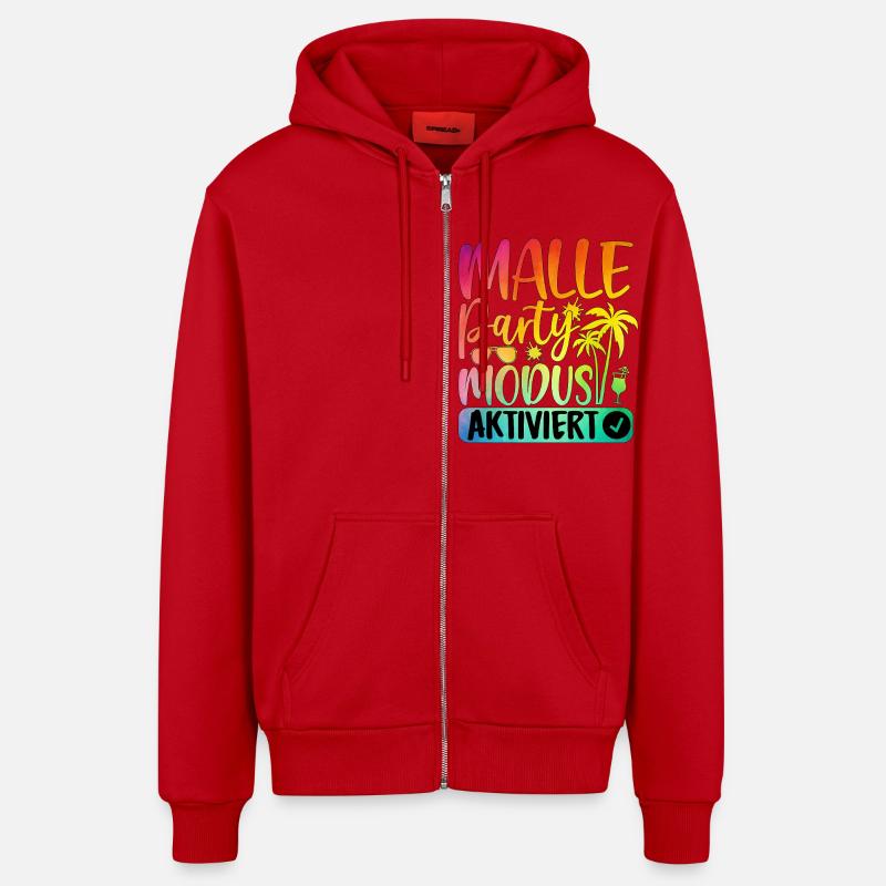 Mode Malle Party activé - Veste à capuche bio décontractée fabriquée en UE - rouge