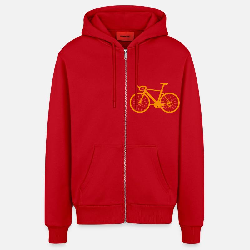 Vélo d’or - Veste à capuche bio décontractée fabriquée en UE - rouge