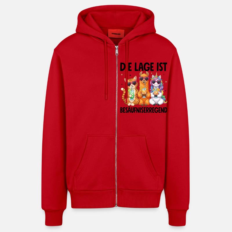 Die Lage Ist Besäufniserregend - Organic Relaxed Kapuzenjacke Made in EU - Rot