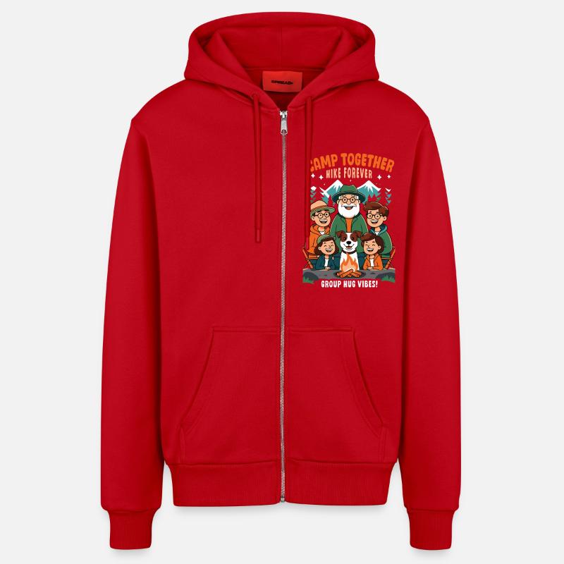 Camp Together Hike Camping - Veste à capuche bio décontractée fabriquée en UE - rouge