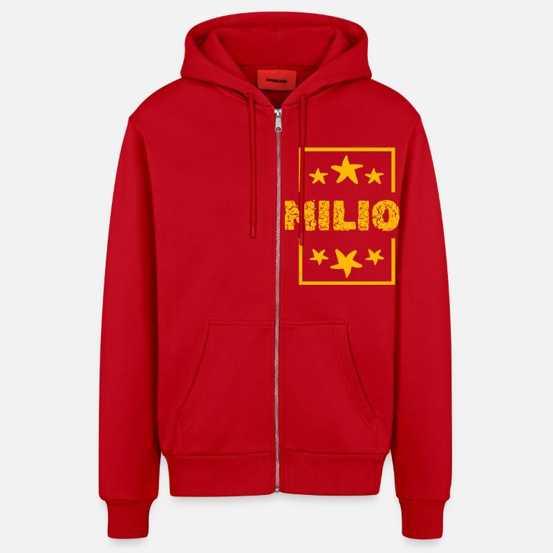 Milio - Veste à capuche bio décontractée fabriquée en UE - rouge