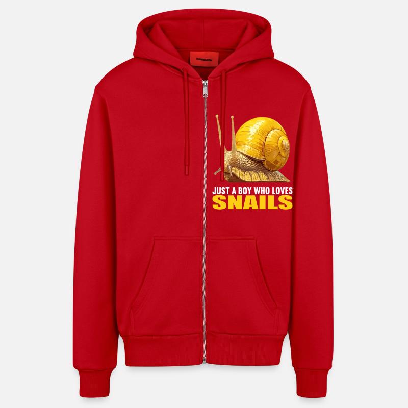 Escargots Escargot - Veste à capuche bio décontractée fabriquée en UE - rouge