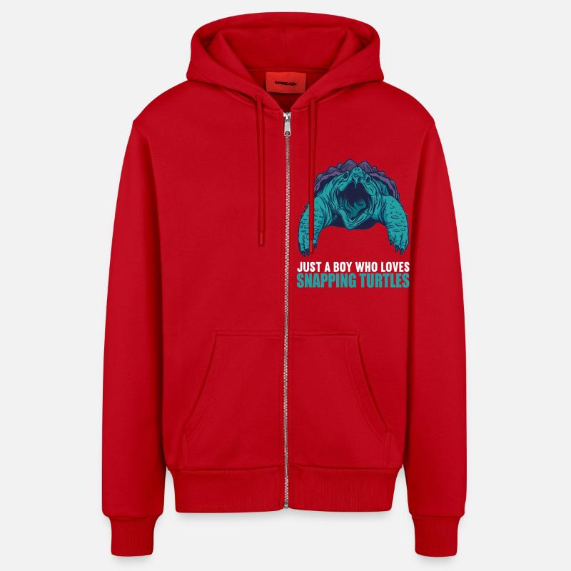 Snapping Turtles Snapping Turtle - Organic Relaxed Hooded Jacket Made in EU - red