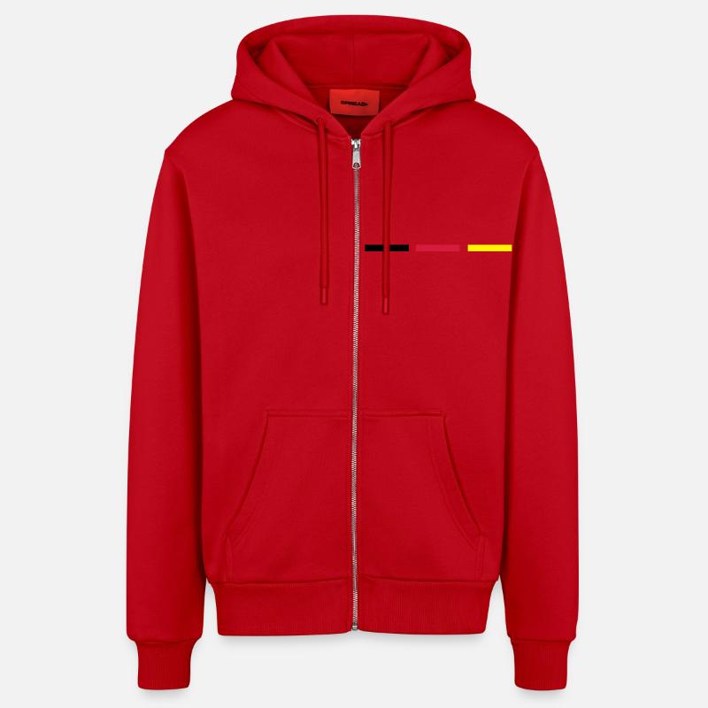 deutschland_2_f3 - Veste à capuche bio décontractée fabriquée en UE - rouge